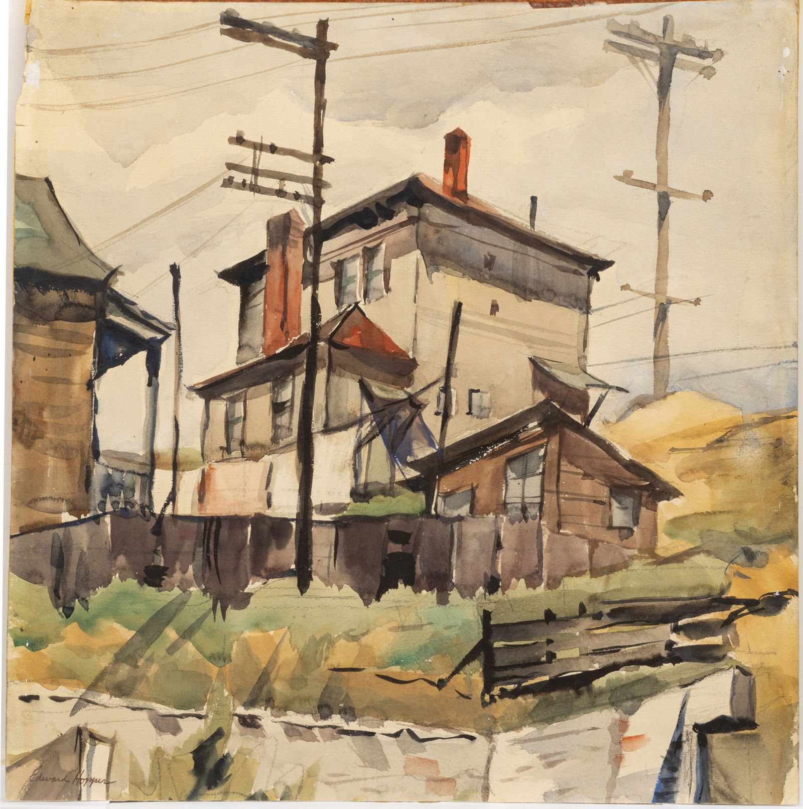 Attributed to Edward Hopper (American, 1882-1967) Watercolor on Paper, Ca. 1924, Gloucester (House (1 of 10)