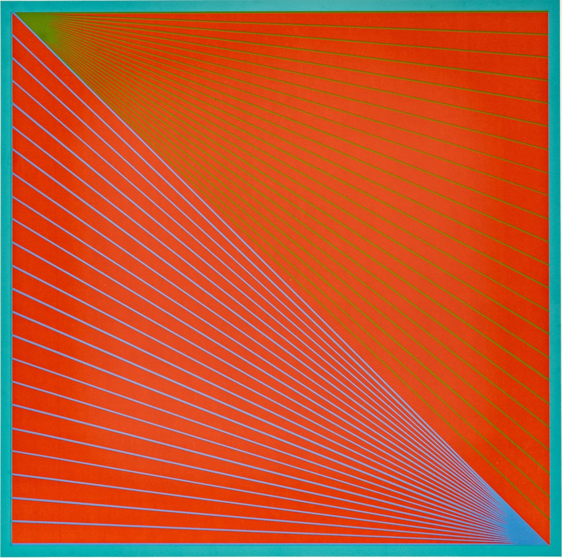 Richard Anuszkiewicz (American, 1930-2020) Liquitex and Screenprint on Paperboard, Ca. 1960, H 26" W (1 of 7)