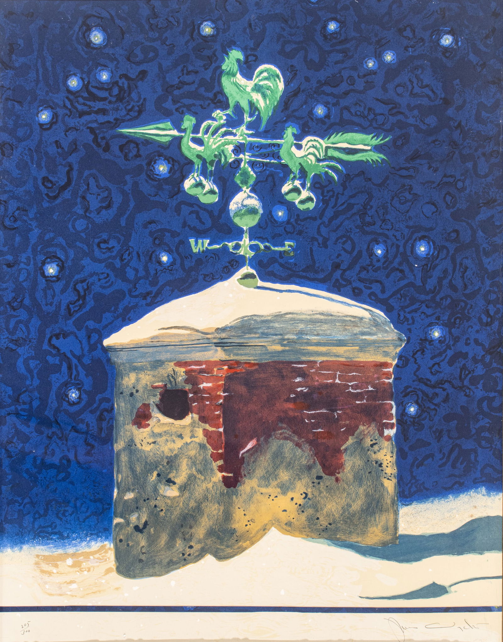 Jamie Wyeth (American, B. 1946) Lithograph in Colors on Wove Paper 1980, 'Weathervane', H 34" W (1 of 6)