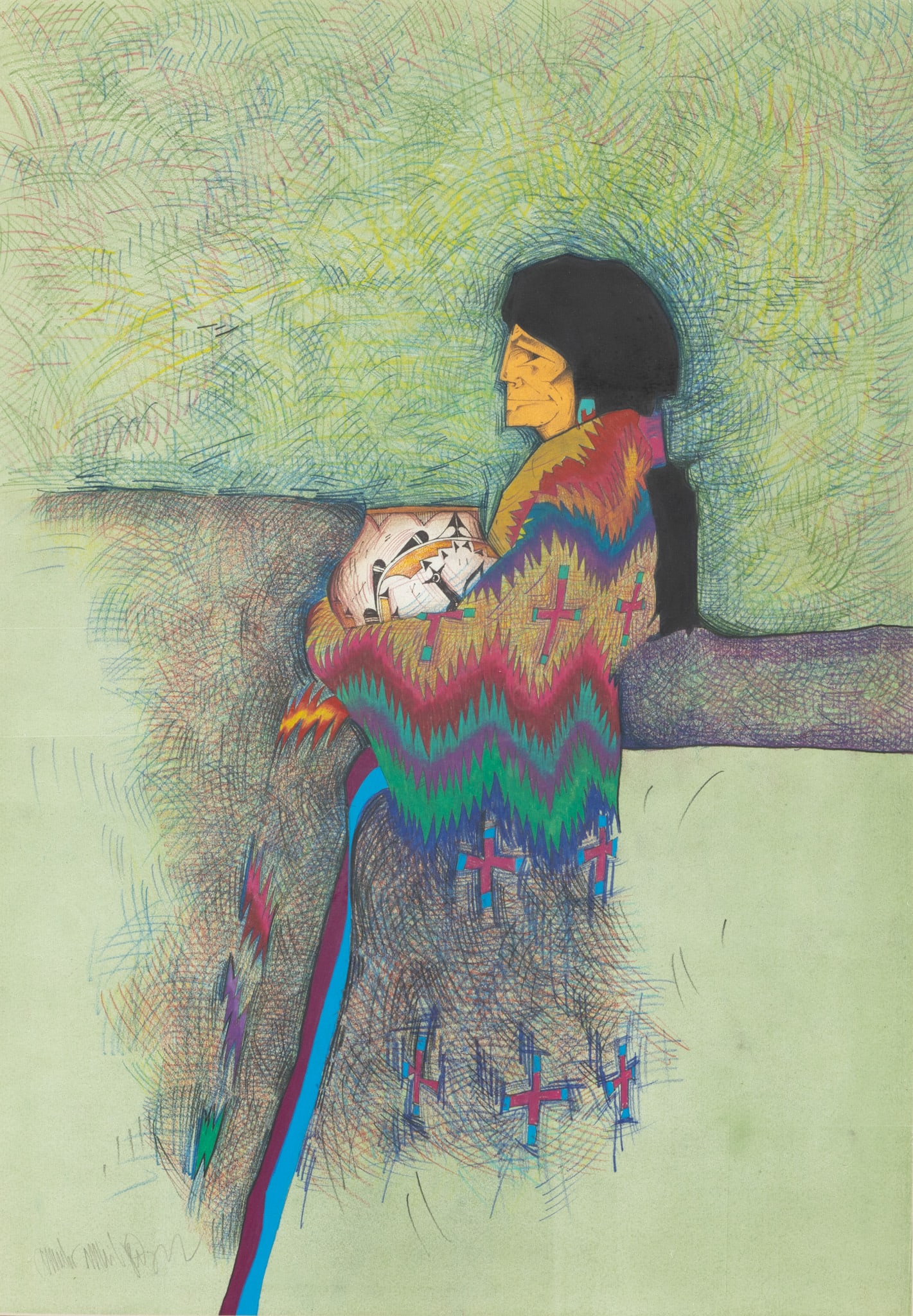 Amado Maurilio Peña Jr (American / Mexican and Yaqui Indian, B. 1943) Mixed Media on Paper, (1 of 8)