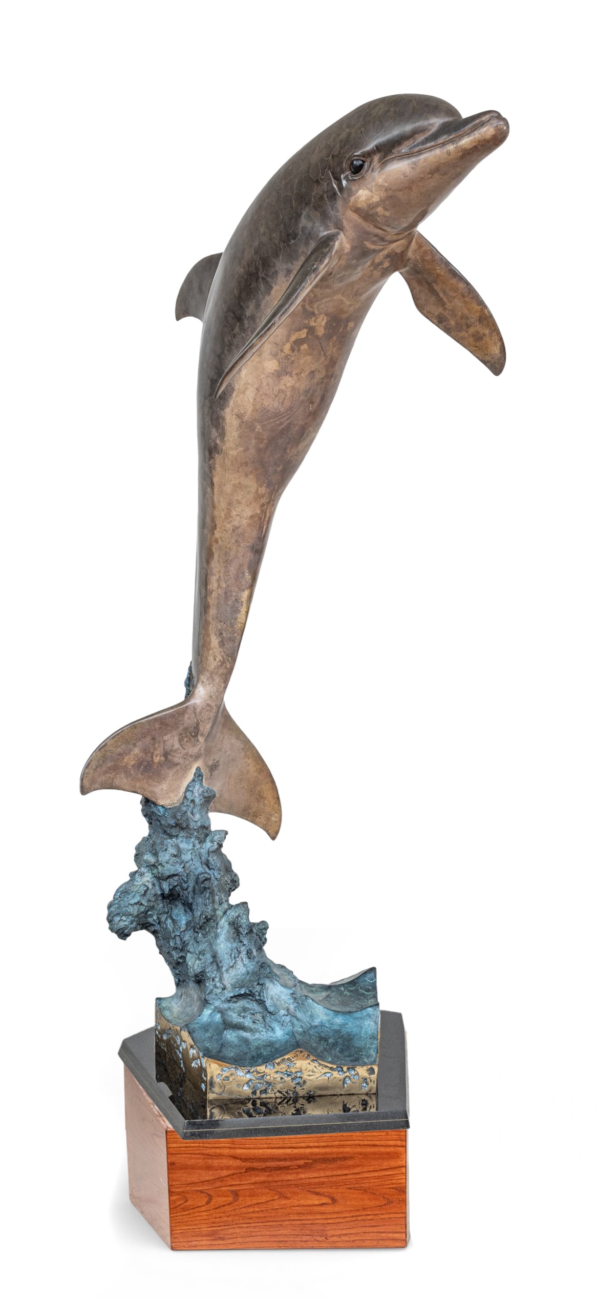 Robert Wyland (American, B. 1956) Life Size Bronze Sculpture #AP 3/10 1994, 'Friendly Dolphin', H (1 of 12)