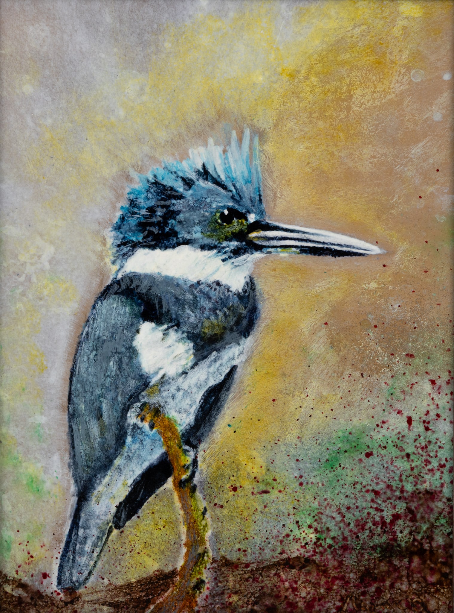 Jason Napier (American, B. 1973) Bronze Sculpture Plaque 2011, 'King Fisher', H 16" W 12" Frame: Jason Napier (American, B. 1973) Bronze Sculpture Plaque 2011, 'King Fisher', H 16" W 12" Frame Size: H 22" W 18" Signed lower right, signed and dated 2011 on verso. Frame Size: H 22" W 18". 