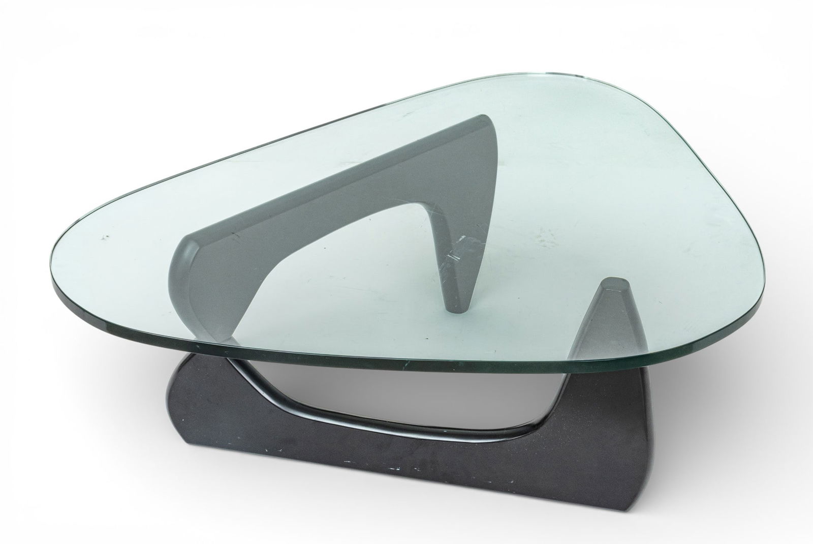 Isamu Noguchi (American, 1904-1988) for Herman Miller (American) Glass, Lacquered Wood Coffee Table (1 of 6)
