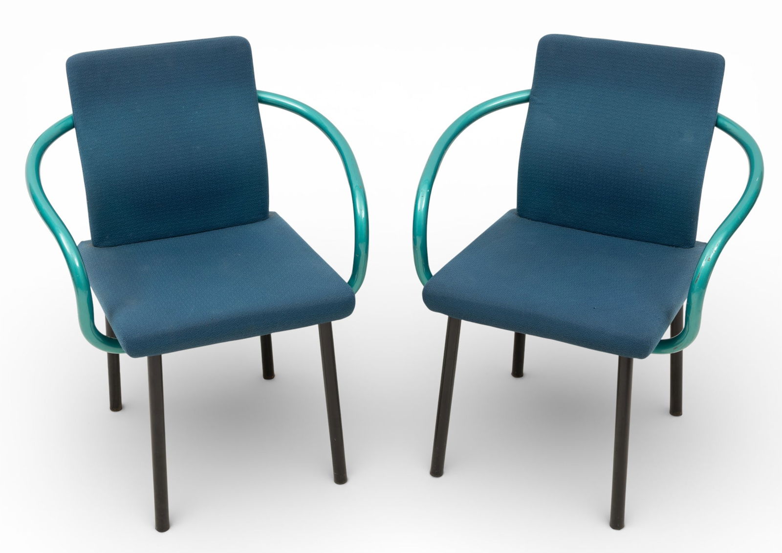 Ettore Sottsass (Italian, 1917-2007) for Knoll Chairs, Ca. 1990, H 32.5" W 26" Depth 21.5" 1 PAIR (1 of 7)
