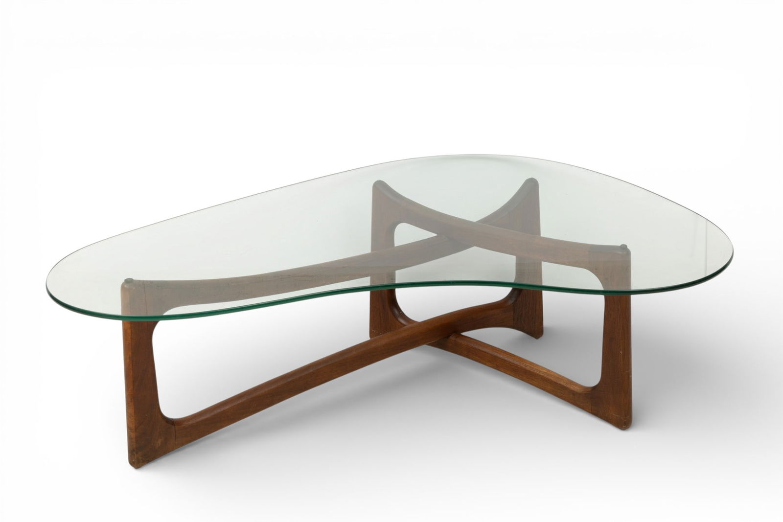 Adrian Pearsall (American, 1925-2011) for Craft Associates Walnut and Glass Top Bowtie Coffee Table (1 of 2)
