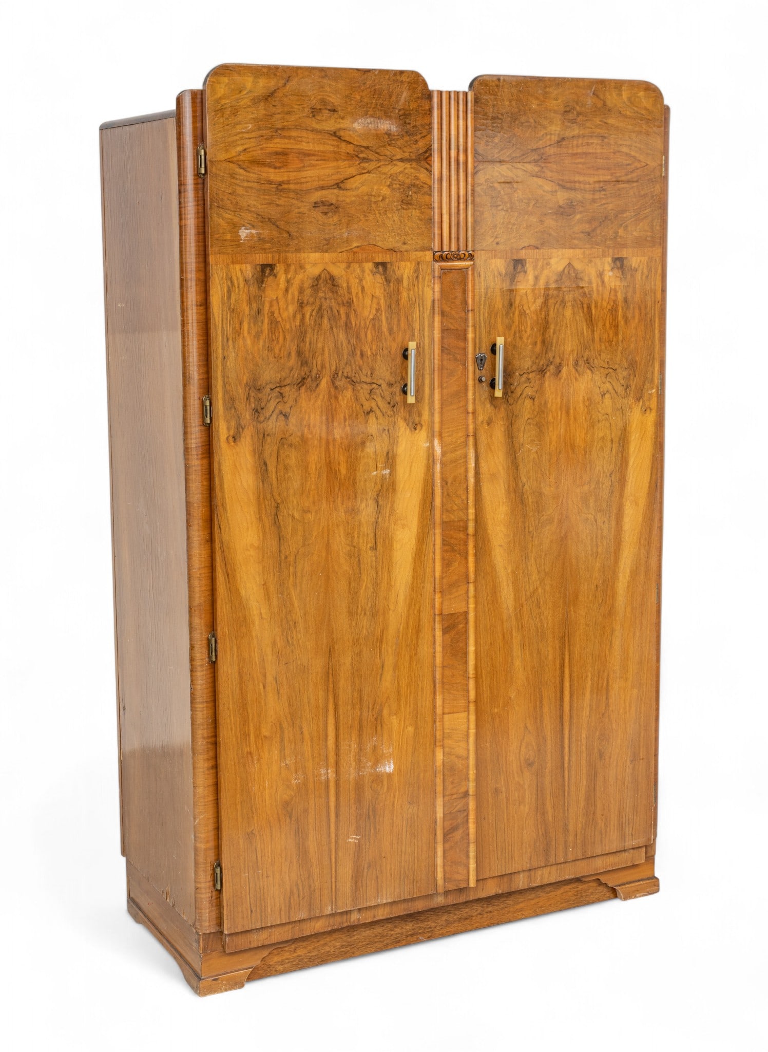 Art Deco Style Burled Wood Armoire H 70.5" W 45" Depth 22.5" (1 of 11)