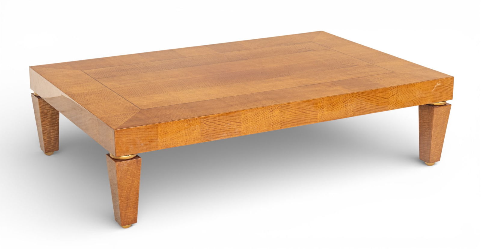 French Art Deco Inlaid Coffee Table 20th Cent., H 15.25" W 60" Depth 40" (1 of 5)