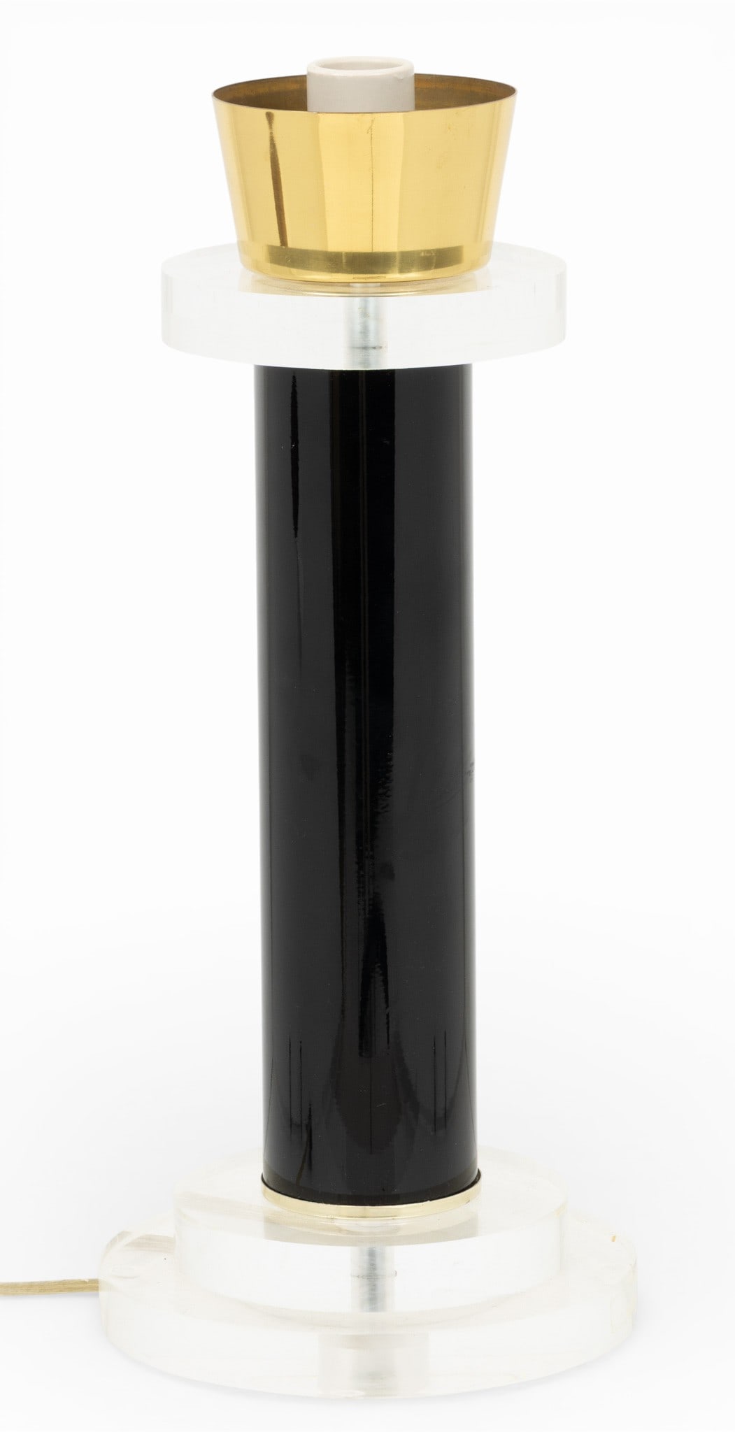 After Karl Springer (American, 1931-1991) Table Lamp, Ca. 1980's, H 17.5" Dia. 7.5" (1 of 2)