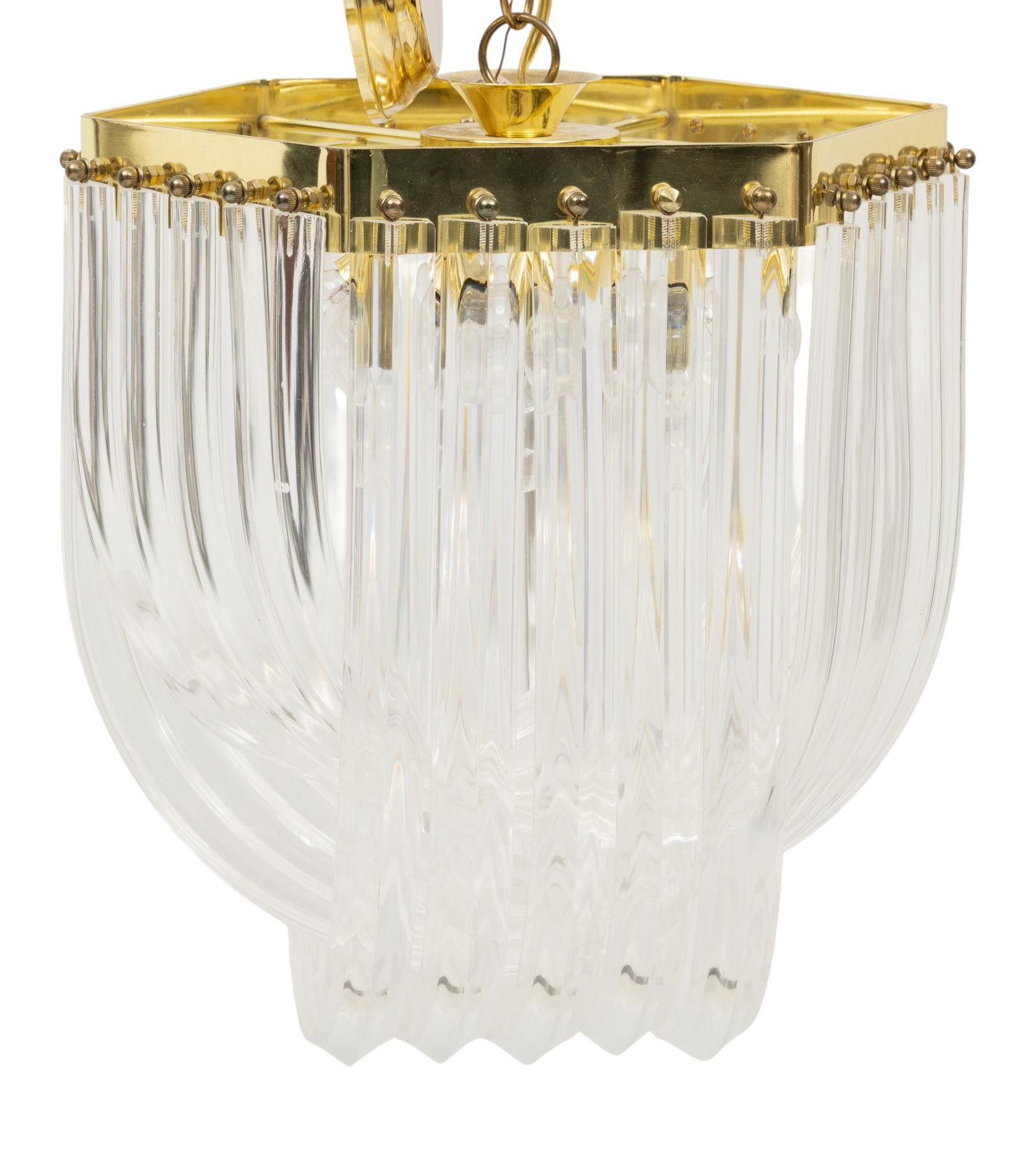 After Carlo Nason (Italy, B. 1935) Chandelier Ribbon, Ca. 1970s, H 14.5" W 13.25" Depth 13.25": After Carlo Nason (Italy, B. 1935) Chandelier Ribbon, Ca. 1970s, H 14.5" W 13.25" Depth 13.25" Hollywood regency acrylic ribbon loop chandelier. Electrified. Dimensions: H 14.5" W 13.25" Depth 13.25"