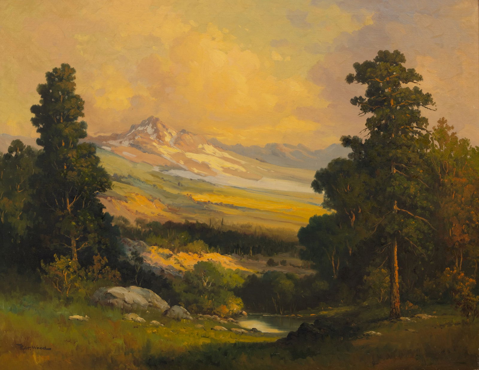 Robert William Wood (English-American, 1889-1979) Oil on Canvas, Ca. 1960-70, 'View of the Sierra (1 of 5)