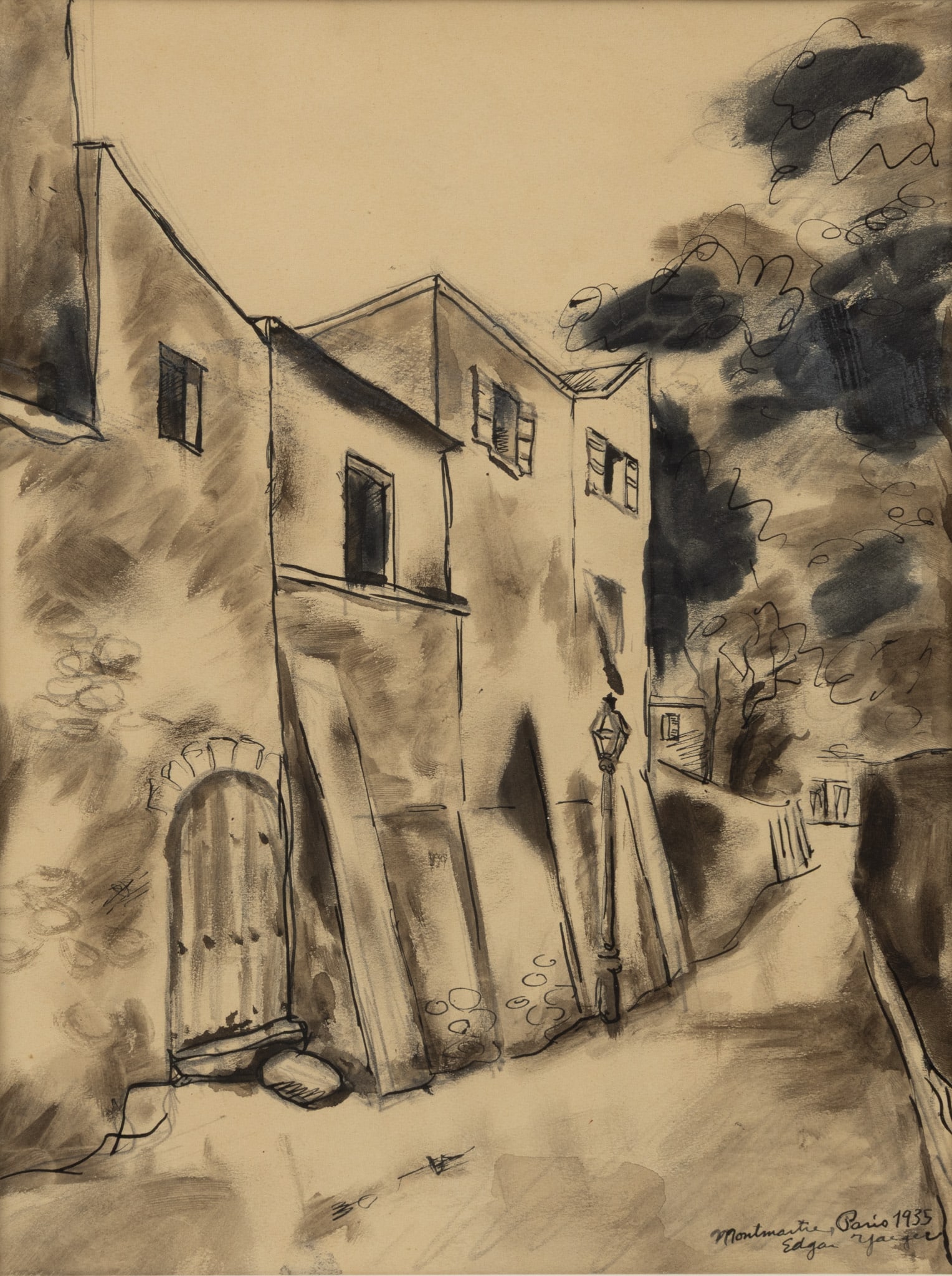 Edgar Louis Yaeger (American, 1904-1997) Watercolor on Paper 1935, 'Montmartre, Paris', H 10.5" W (1 of 4)