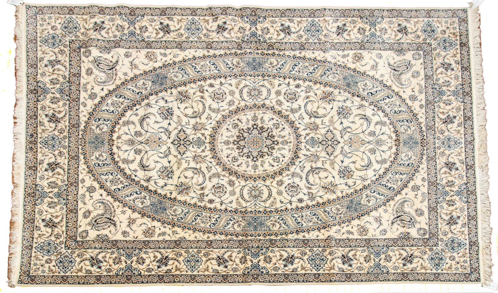 Persian Nain Wool and Silk Hand Woven Oriental Rug 20th C., W 8' 3" L 12' (1 of 6)