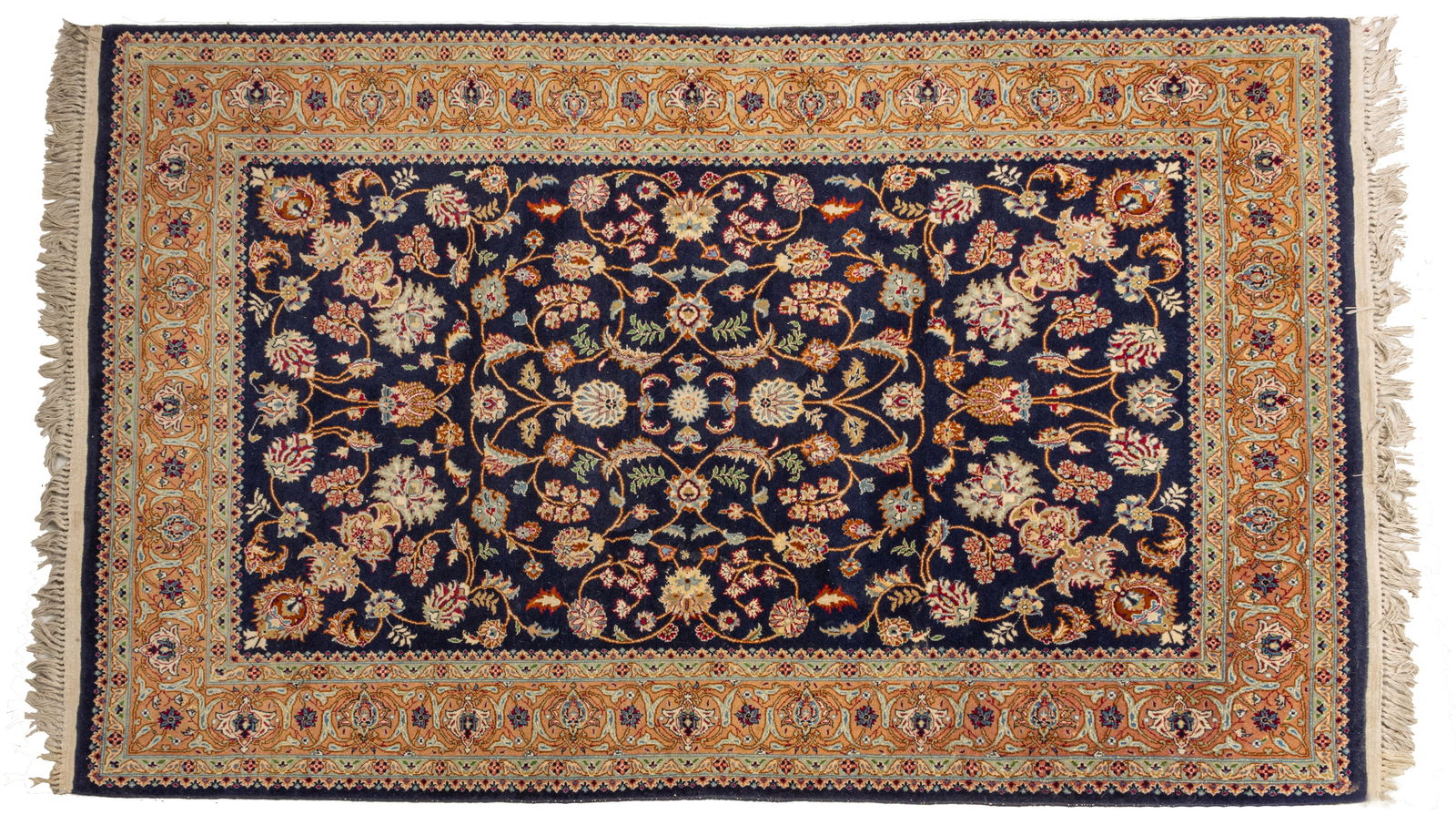 Persian Ispahan Hand Woven Oriental Rug 1960, W 4' 8" L 7' 1 PC (1 of 5)
