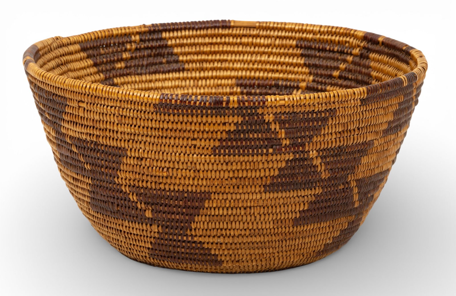 Native American (Pima Culture) Woven Basket 1900, H 5" Dia. 10" (1 of 4)