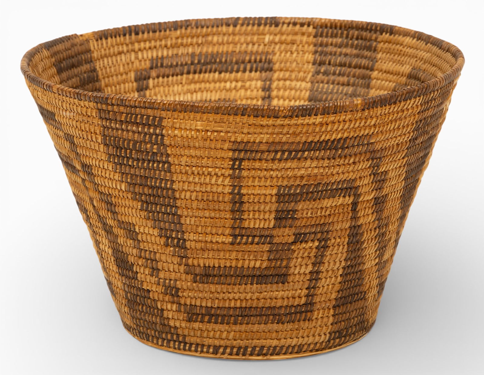 Native American (Pima Culture) Woven Basket Early 20th Cent., H 9" Dia. 13.25" (1 of 3)