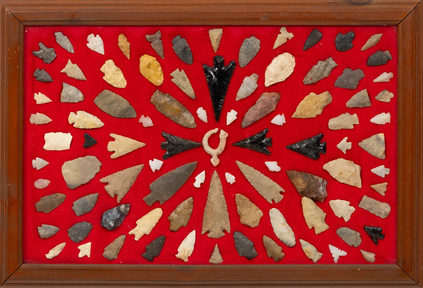Native American Stone Arrowheads Frame Size: H 16" W 24" 88 PCS (1 of 5)