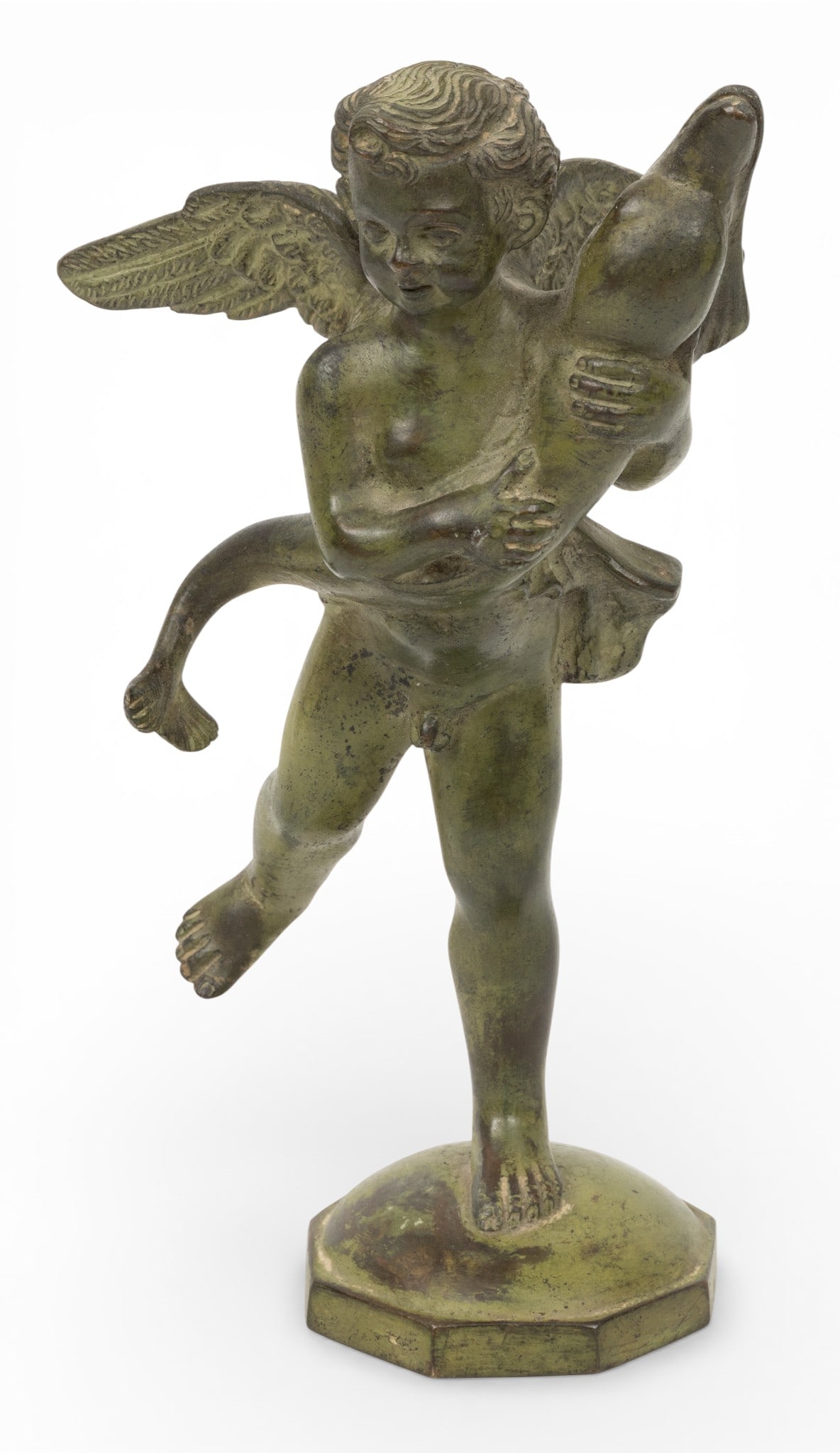 Italy Miniature Bronze Putto with Dolphin H 9" (1 of 6)
