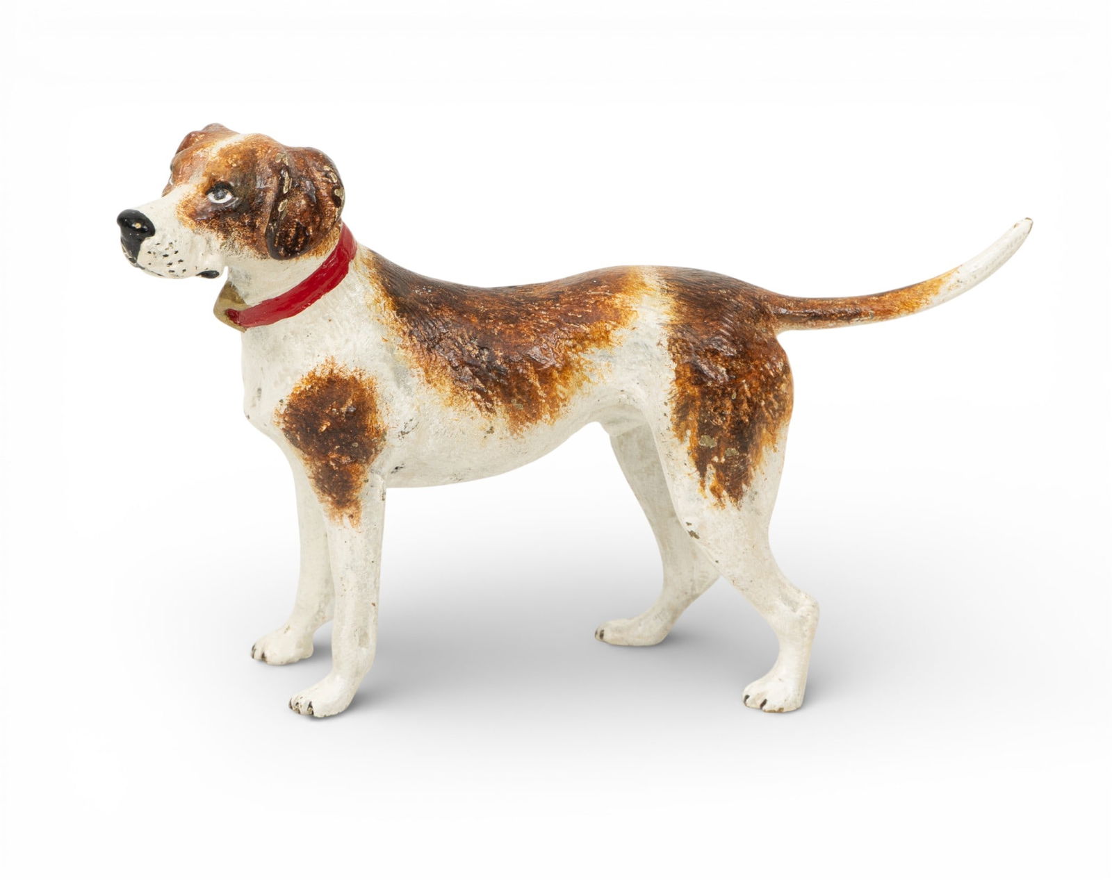 Austrian Cold Painted Bronze Sculpture, Bergman Foundry, Early 20th C., 'Standing Pointer', H 2.5" L (1 of 5)