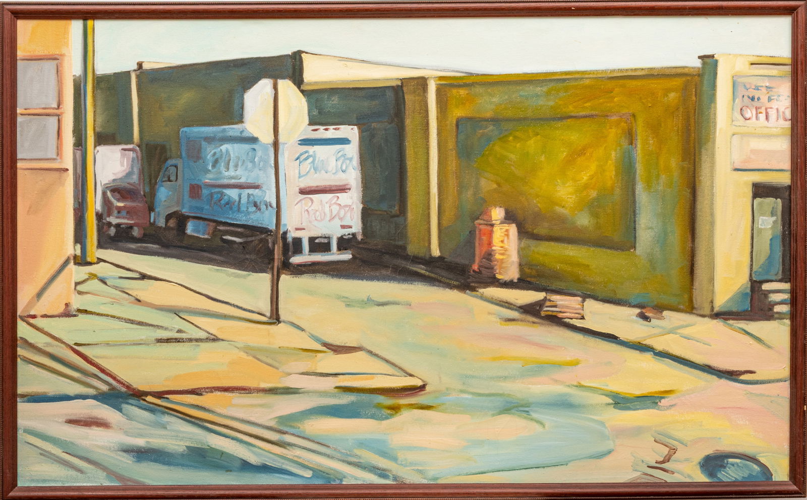 Bradley Fox (American, 1959-2010) Oil on Canvas 2002, 'Blue Box/Red Box, Red Box/Blue Box', H 29" W (1 of 8)