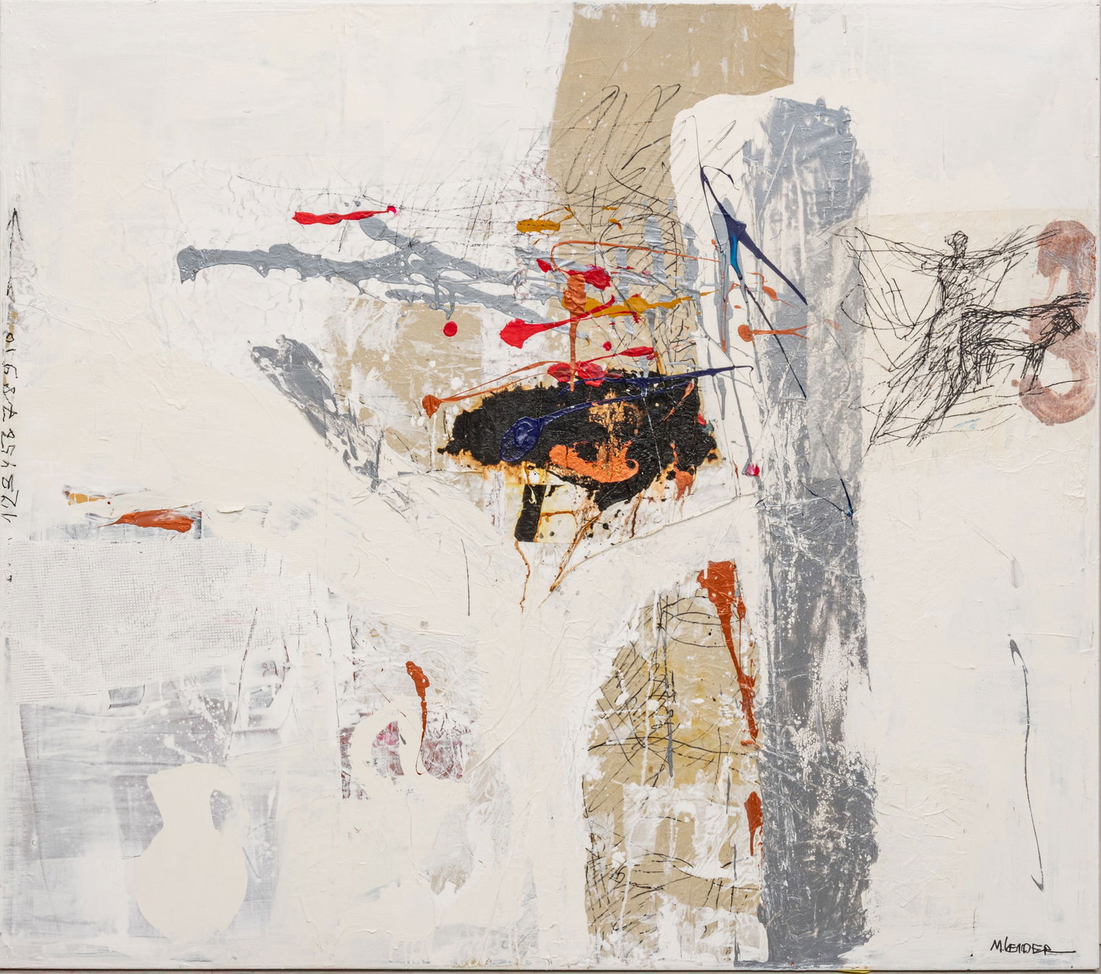 Moshe Leider (Israeli, B. 1945) Abstract Mixed Media on Canvas H 54.5" W 61.5" (1 of 8)