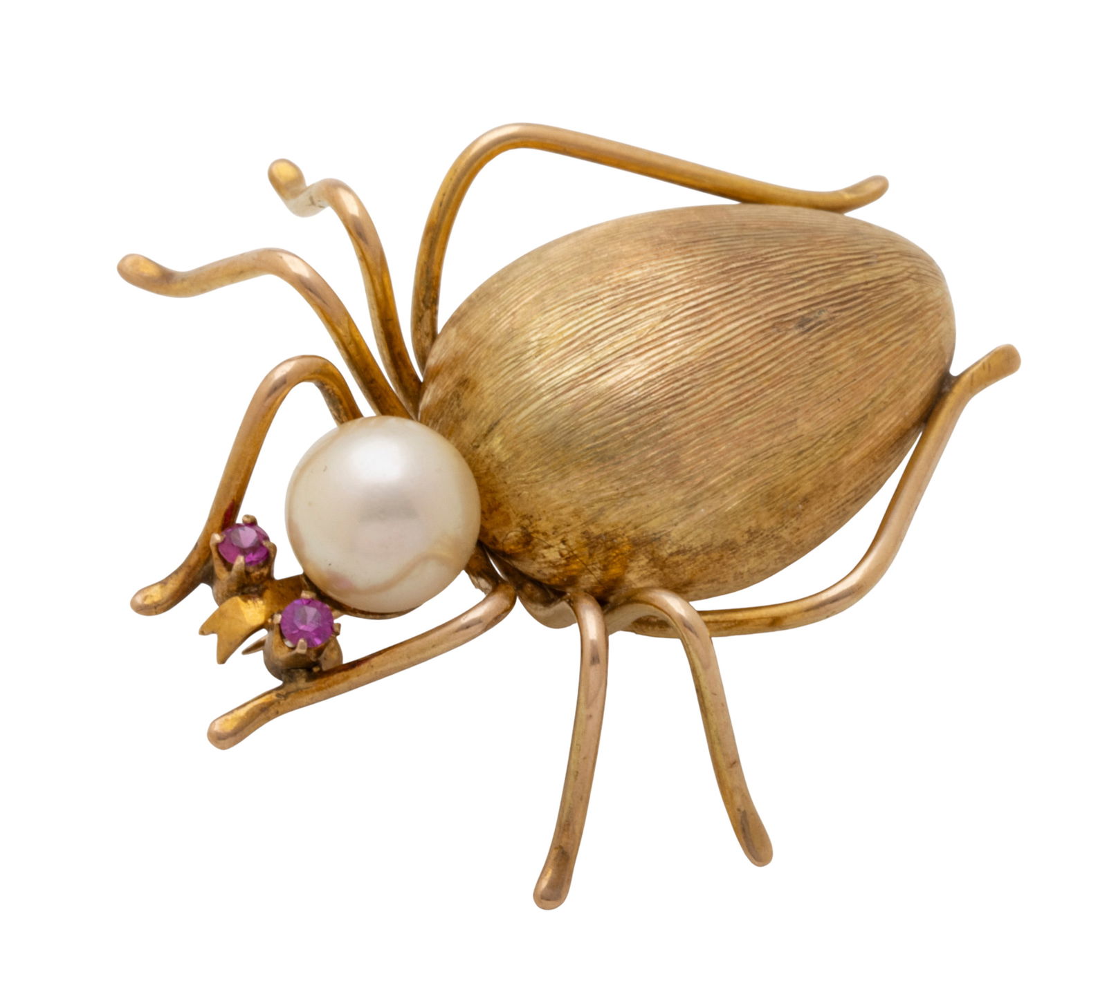 14K Gold Bug Brooch with Pearl L 1.2" 5.6 g 1 PC (1 of 7)