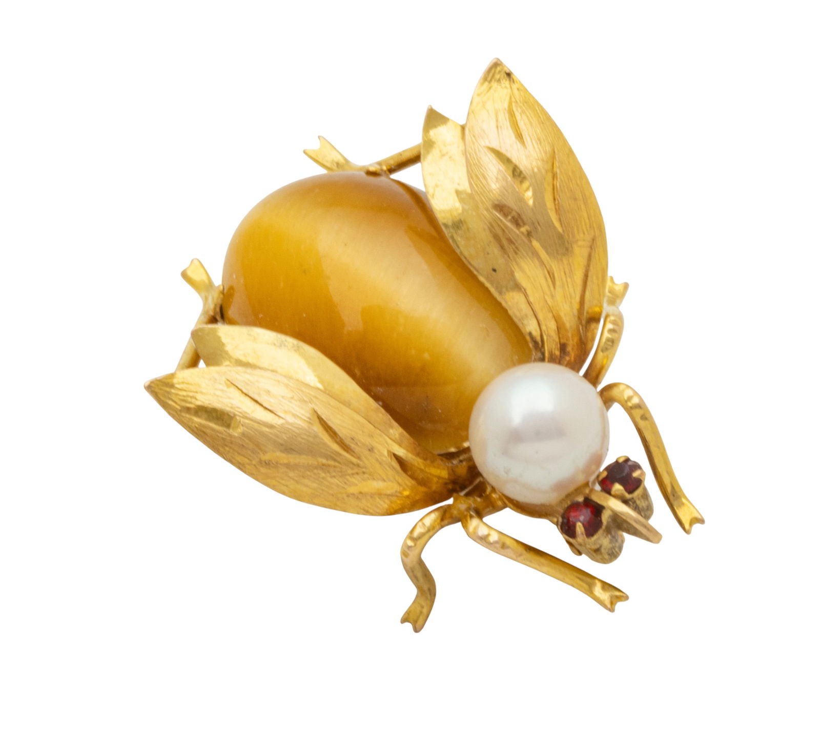 14k Gold Bug Brooch, Pearl H 0.7" 4.9 g 1 PC (1 of 6)