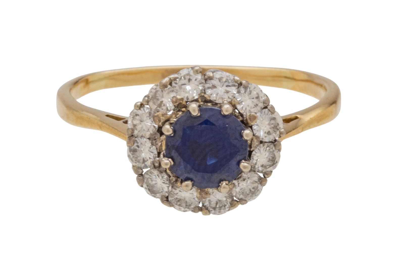 Blue Sapphire and Diamond Ladies Ring in 14K Yellow Gold Setting (1 of 7)