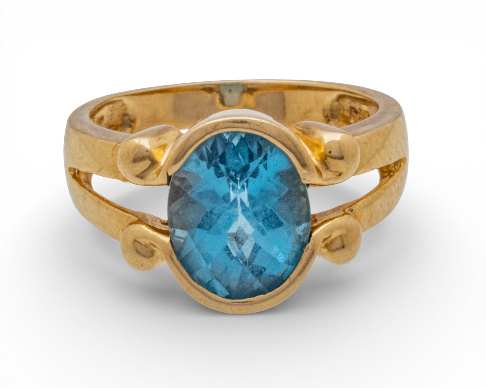 14k White Gold and Topaz Ring Size 6 4.1 g (1 of 7)