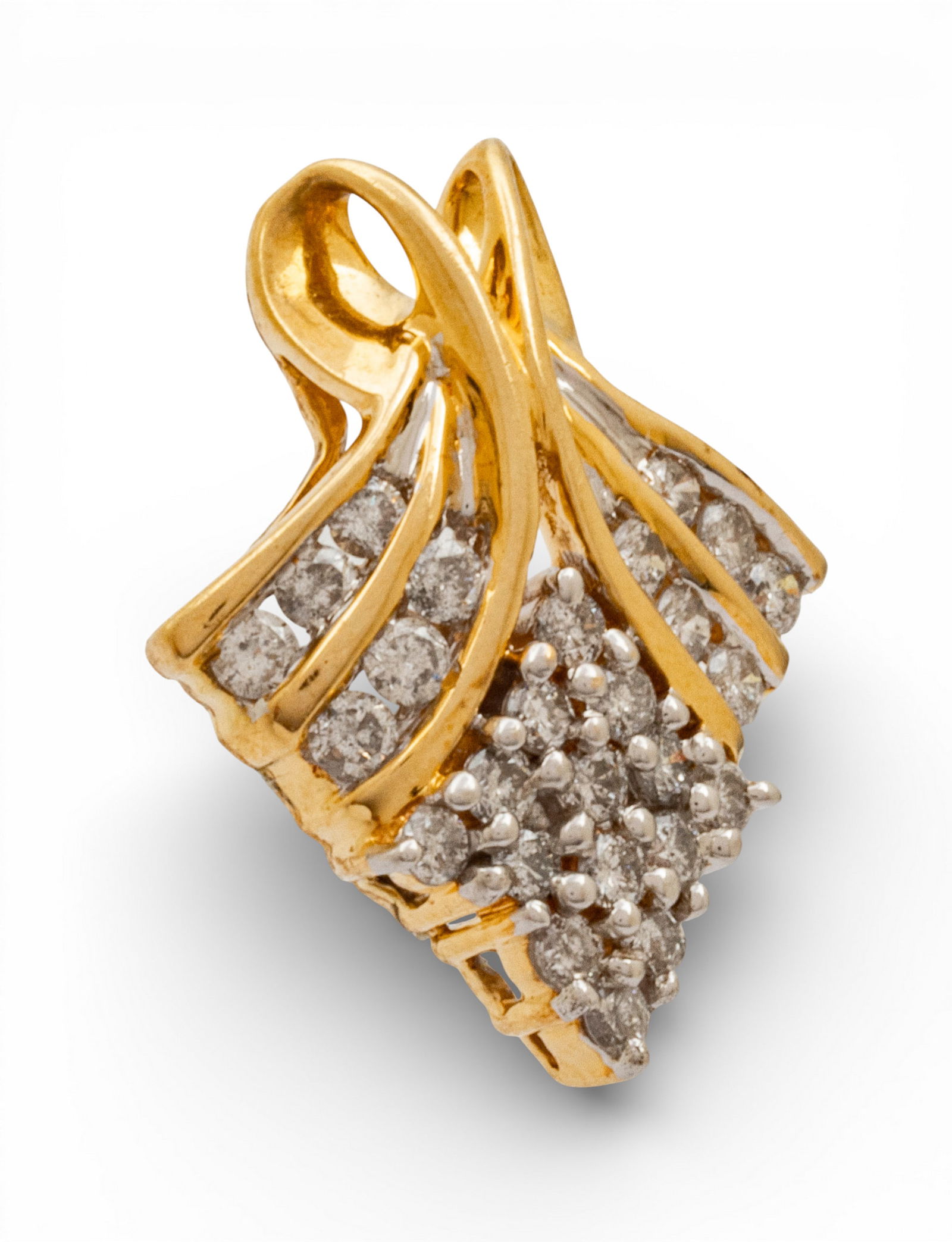 14k Yellow Gold and Diamond Slide Pendant 2.3 g (1 of 7)