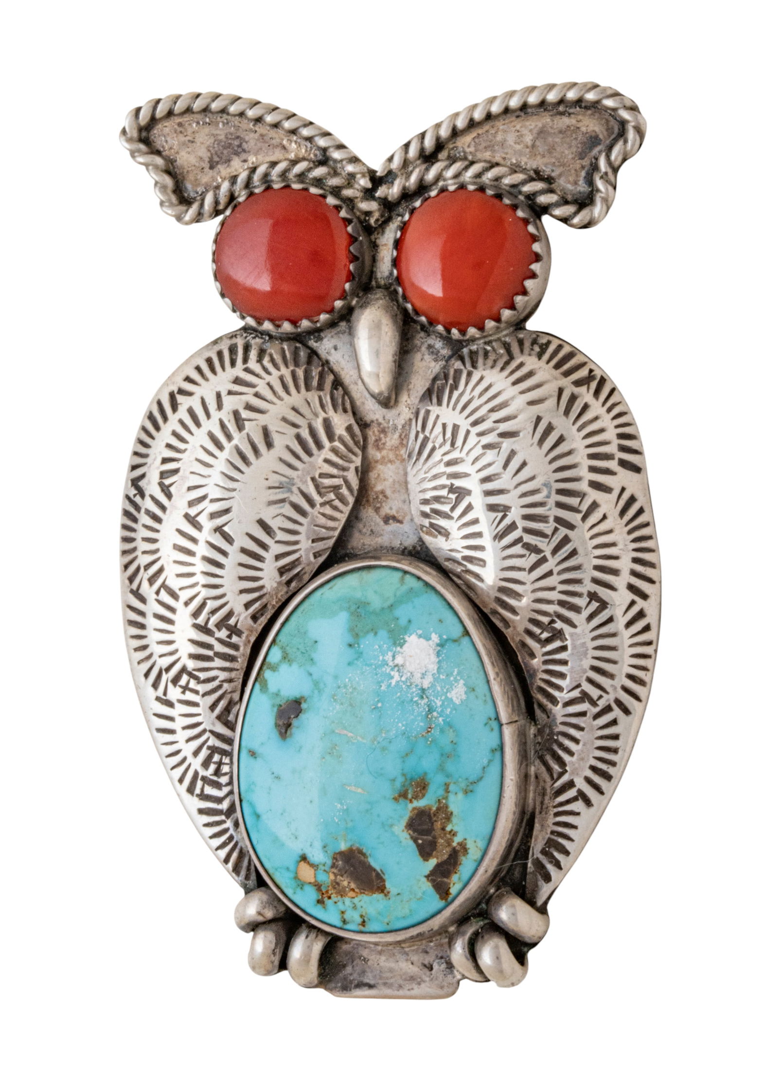 Sterling Silver Owl Brooch, Signed MAA H 2.2" 19.5 g 1 PC (1 of 6)