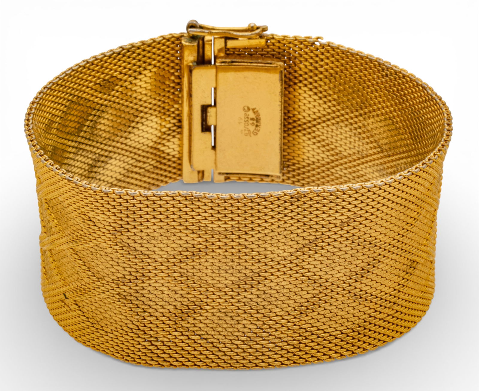Grosse (German) Vintage Gold Plate Mesh Bracelet 1965, L 7" (1 of 8)