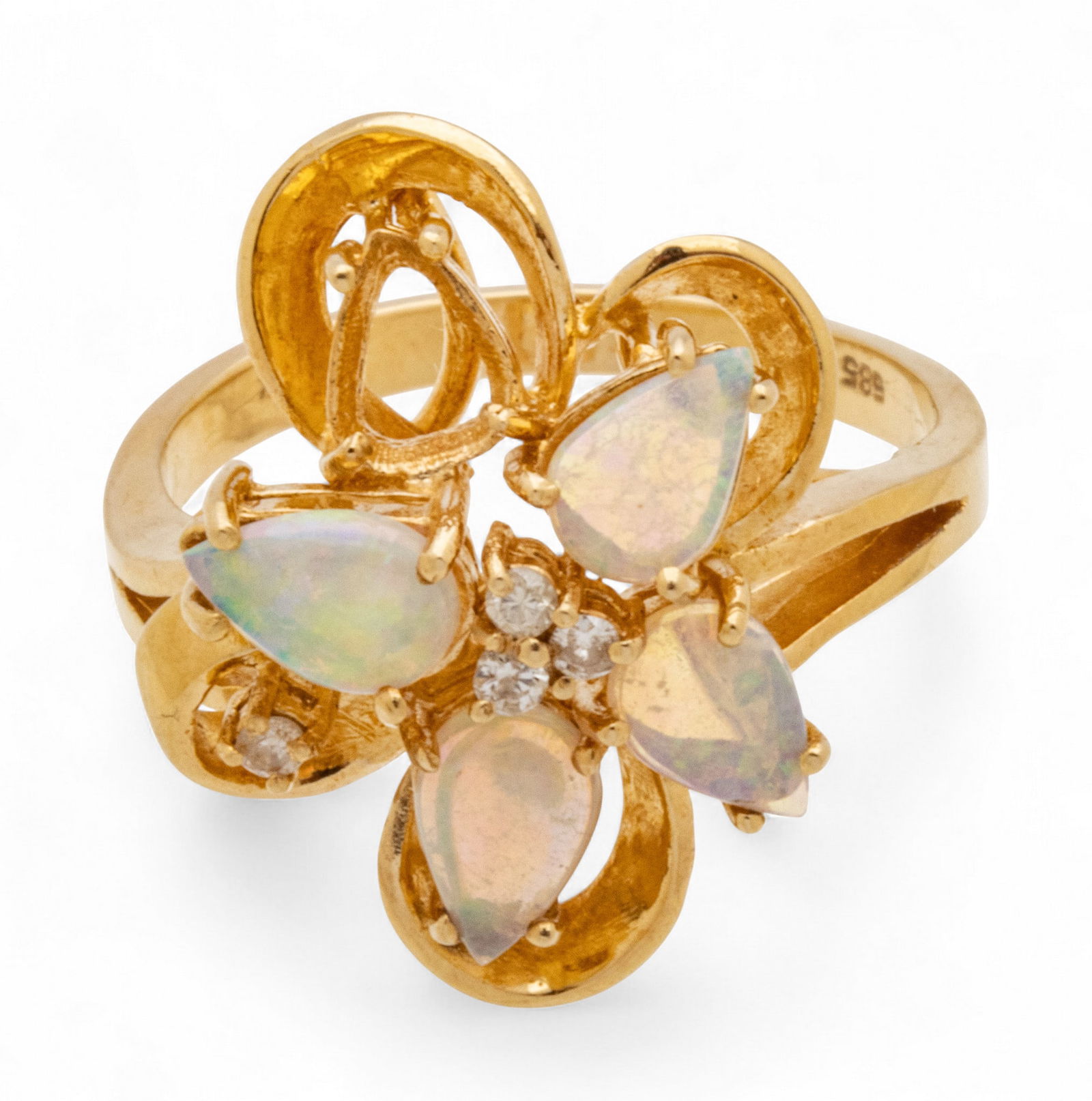 Opal and 14K Gold Ring (as Is) 7 1/4 6 g (1 of 6)