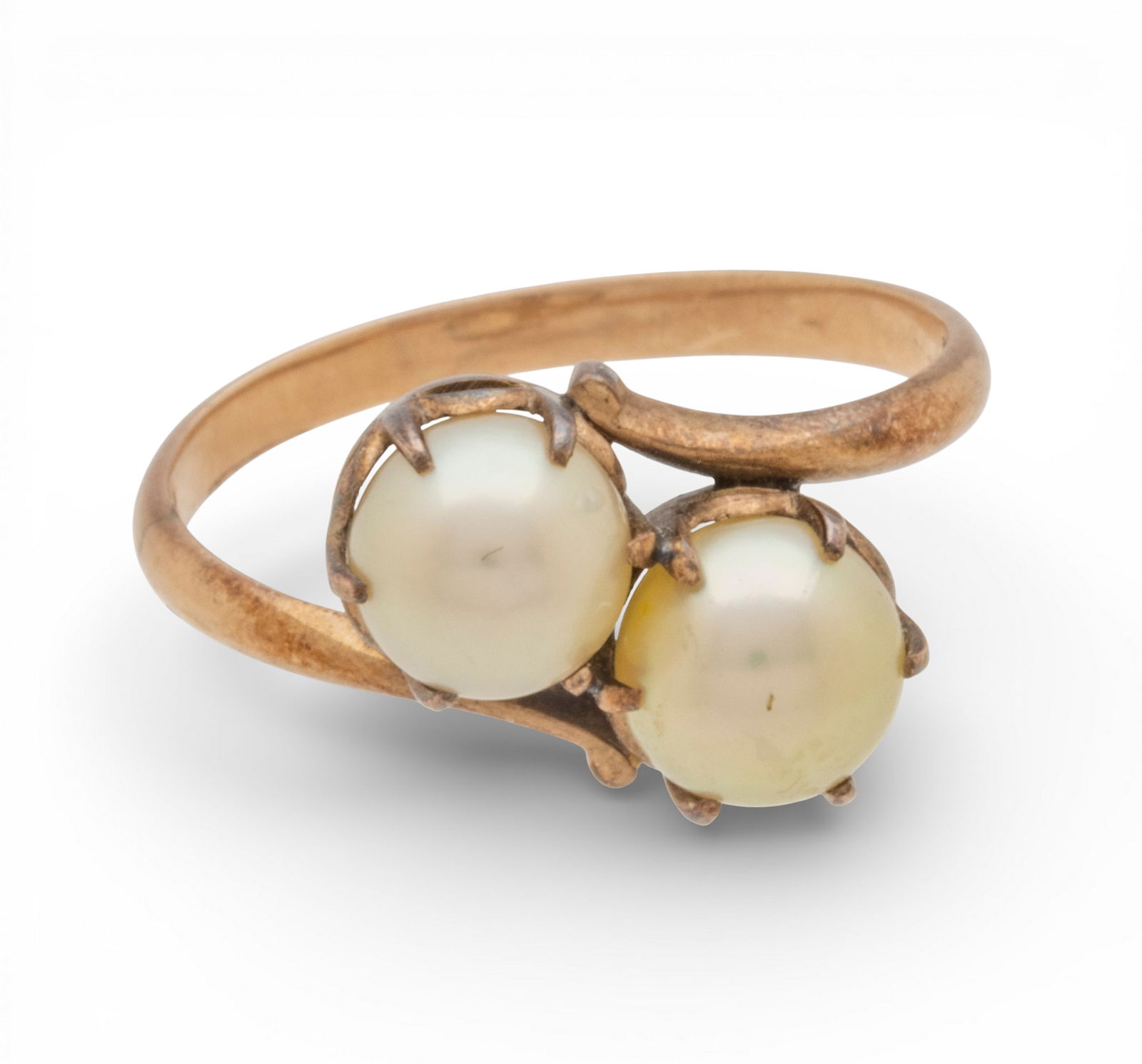14k Yellow Gold and Cultured Pearl Ring Size 6.25 (1 of 6)