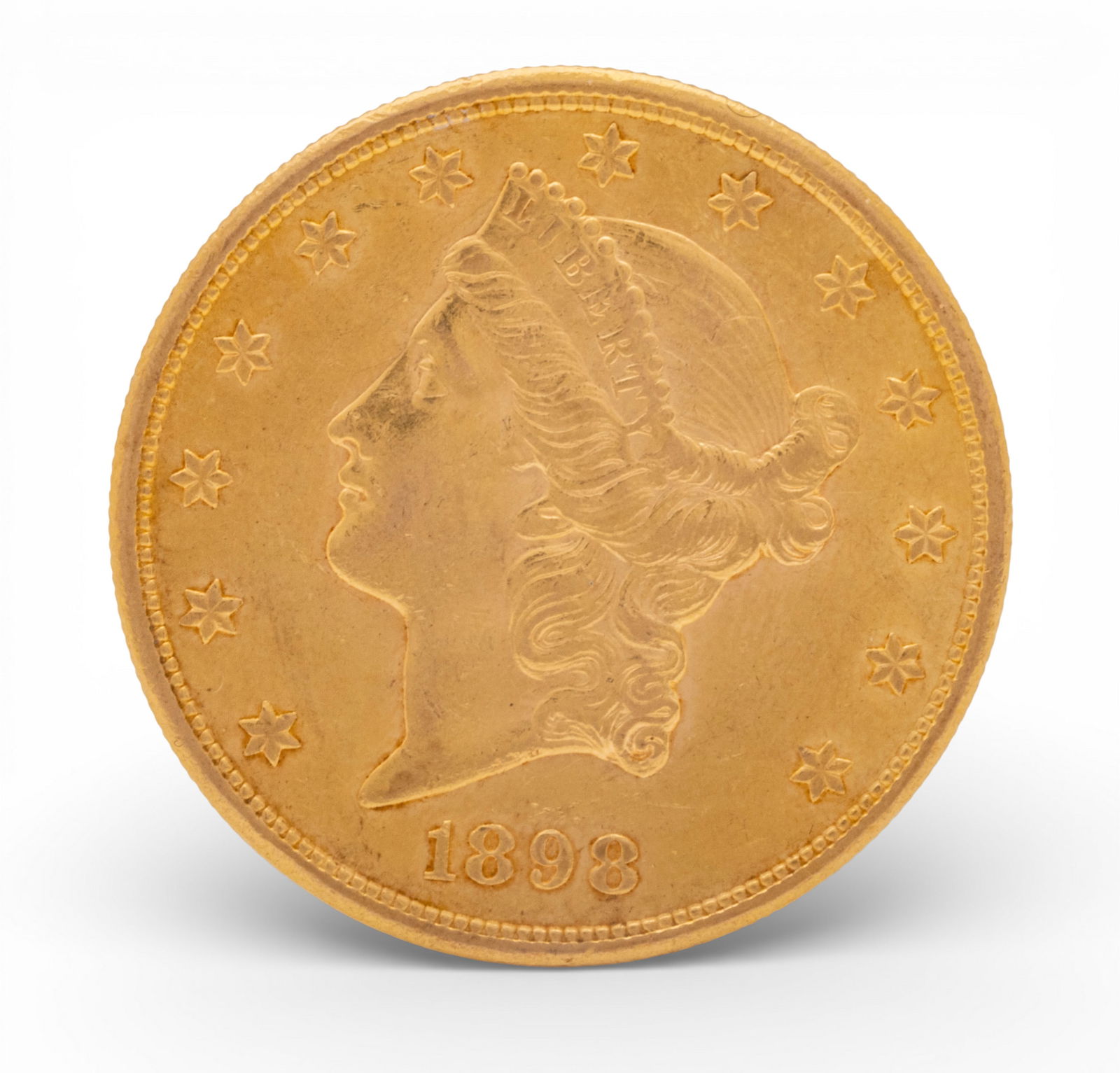 United States Liberty Head $20 Gold Double Eagle Coin 1898, Dia. 1.25" 33.5 g (1 of 5)