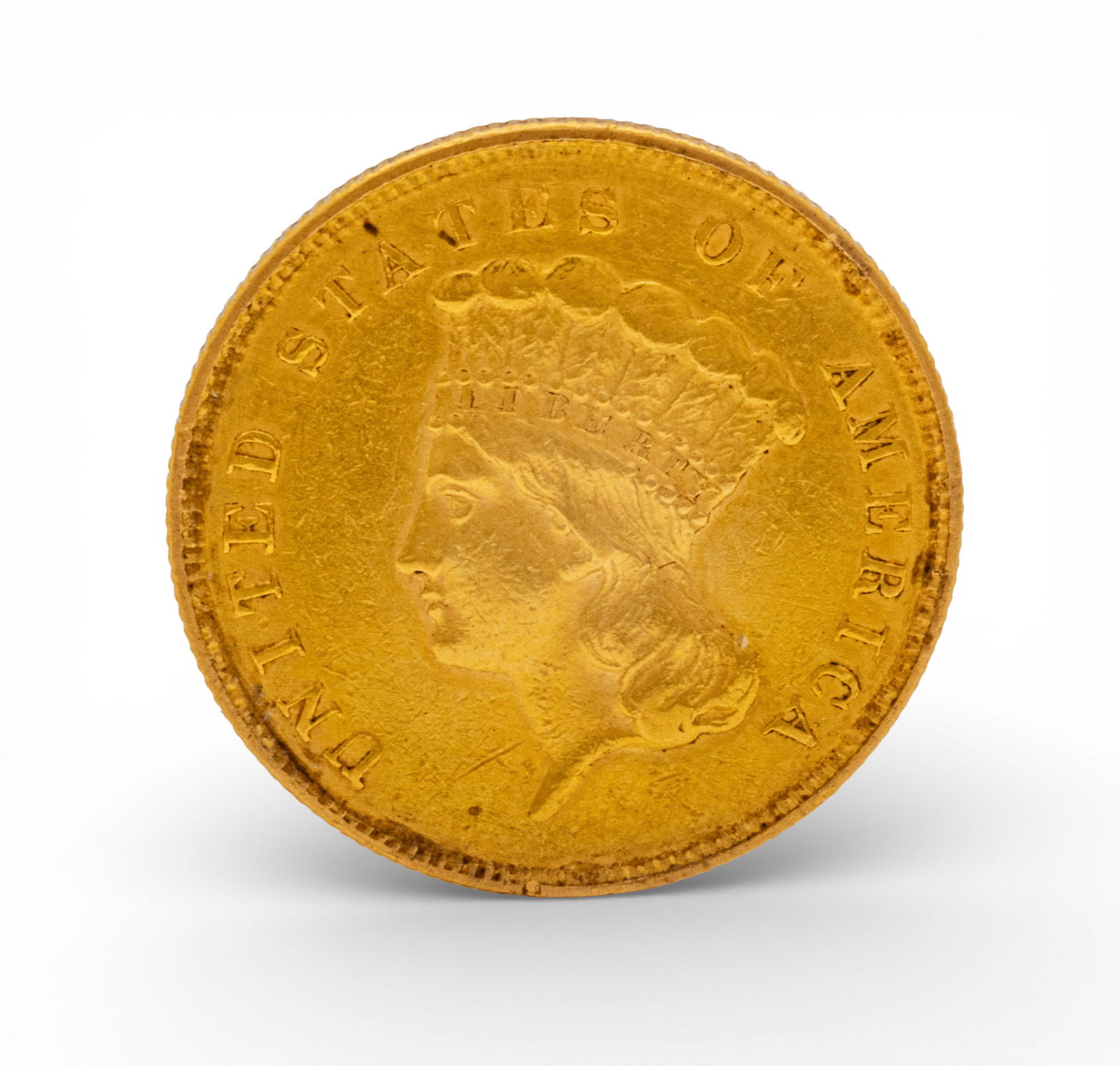 U.S.$3 (three Dollar) Gold Coin Indian Princess 1857 (1 of 6)