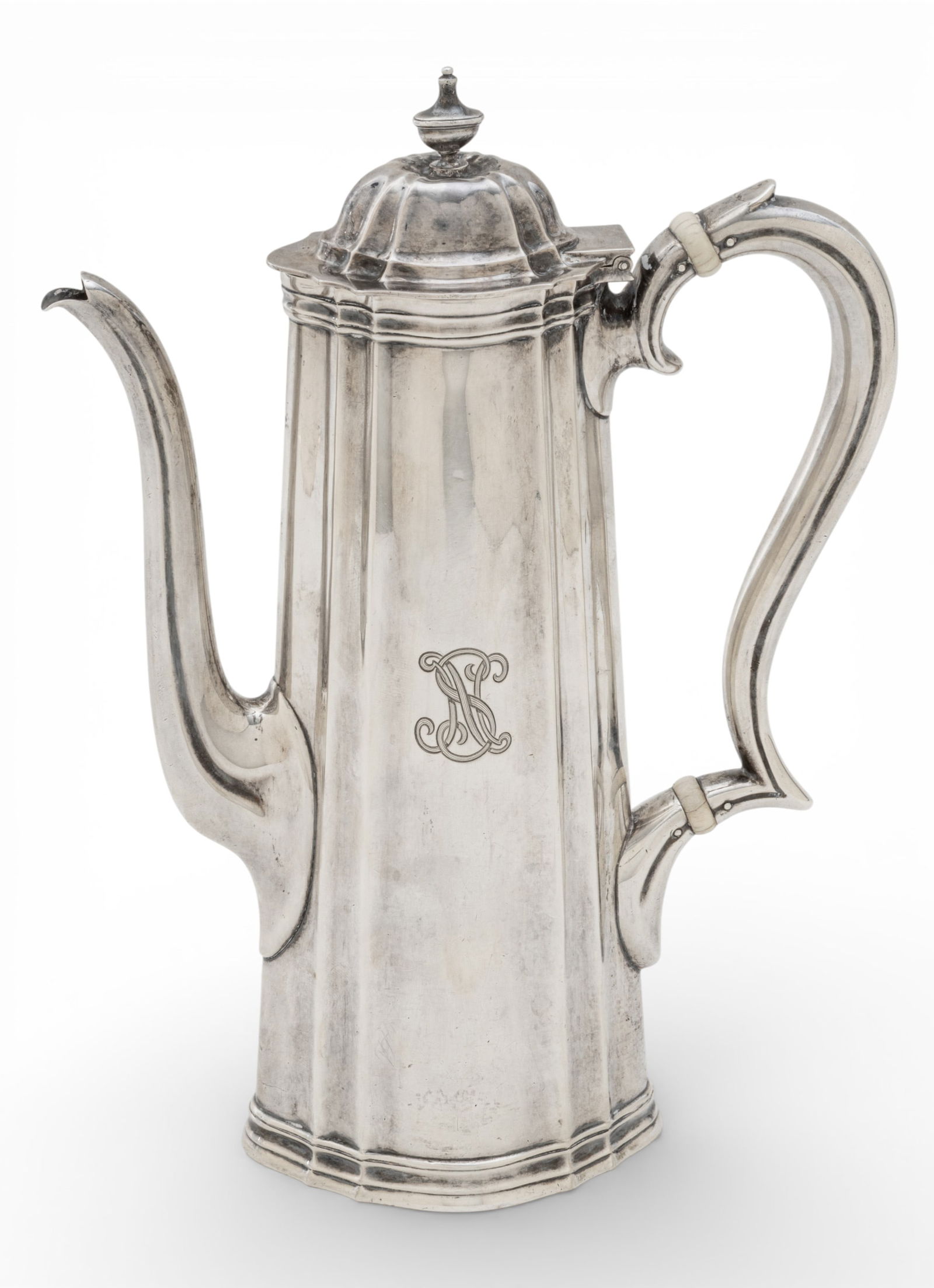 Tiffany & Co. (New York) Georgian Influence Sterling Silver Coffee Pot 19th C., '9480 Pattern', H (1 of 9)