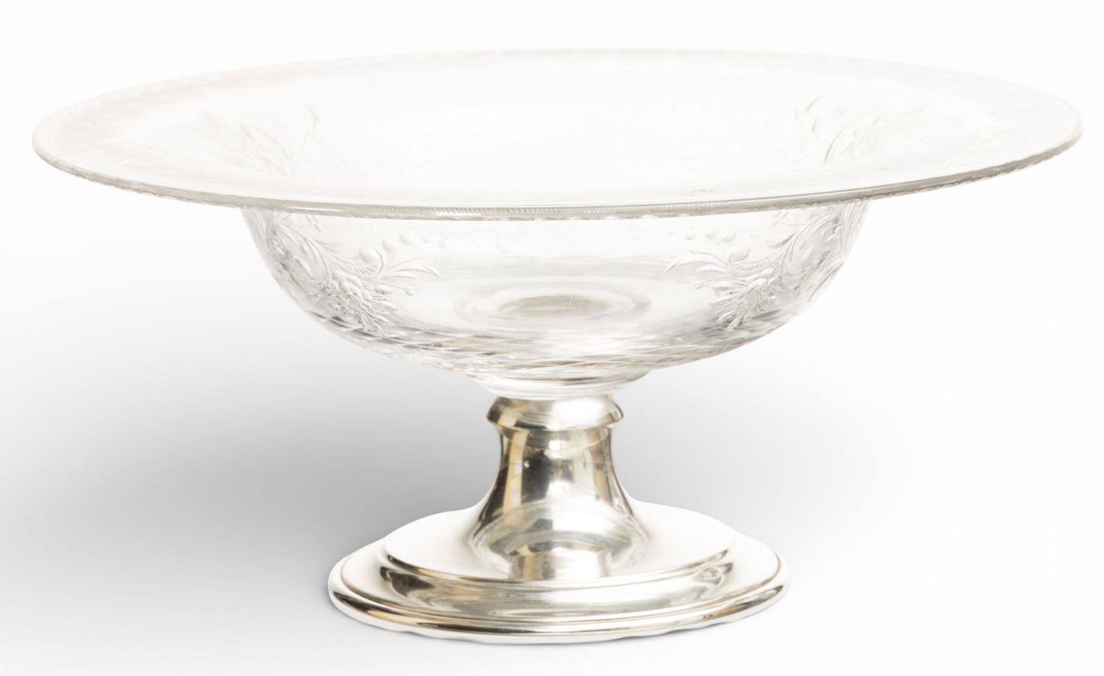 Hawkes Hand Cut Crystal Centerpiece, Sterling Silver Base 1900, H 5.5" Dia. 12.7" 1 PC (1 of 3)