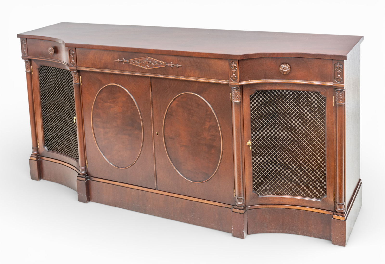 Batesville Cabinet Company (Indiana) Carved Mahogany Buffet H 34.5" W 71.5" Depth 21" (1 of 11)