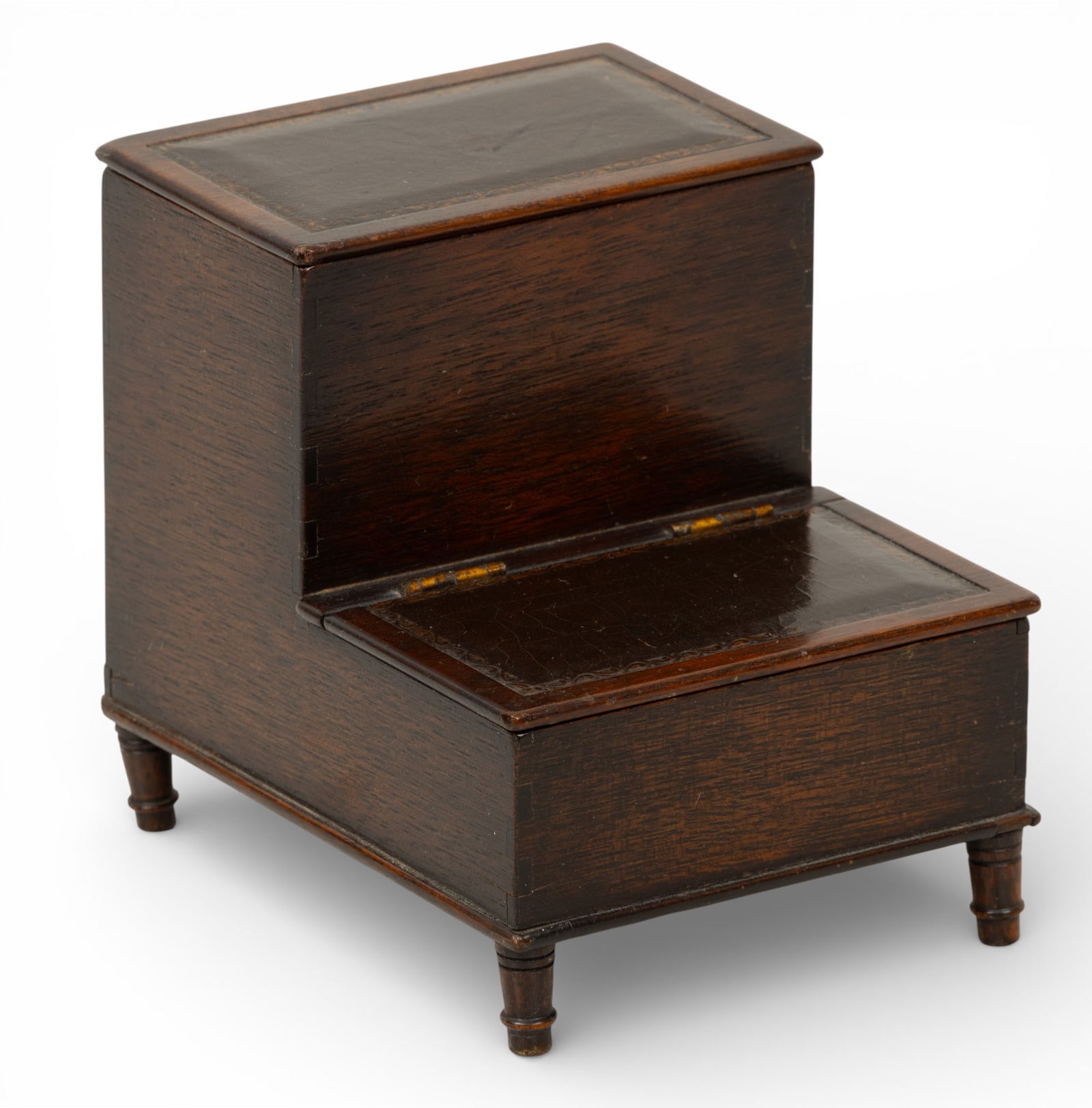 Dollhouse Mahogany Bed Steps 19th.c, H 5" W 5" Depth 4" (1 of 5)