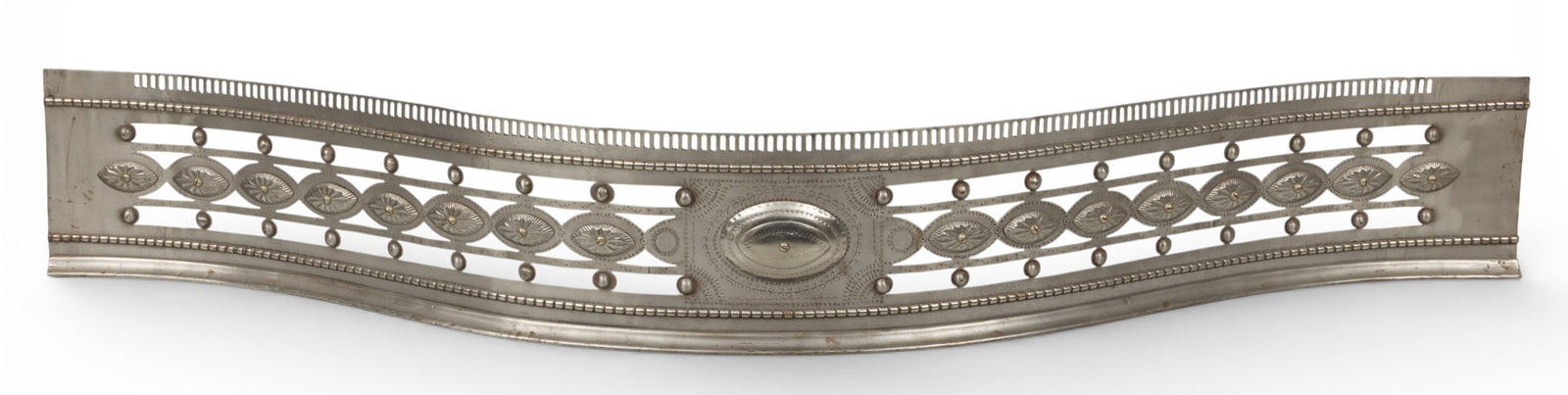 Steel Fireplace Fender 20th Century, H 7" W 7" L 49" (1 of 3)