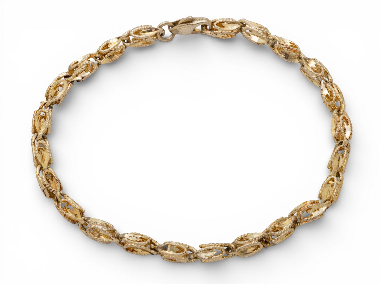 Sterling Silver Link Bracelet L 7" 6.3 g (1 of 4)