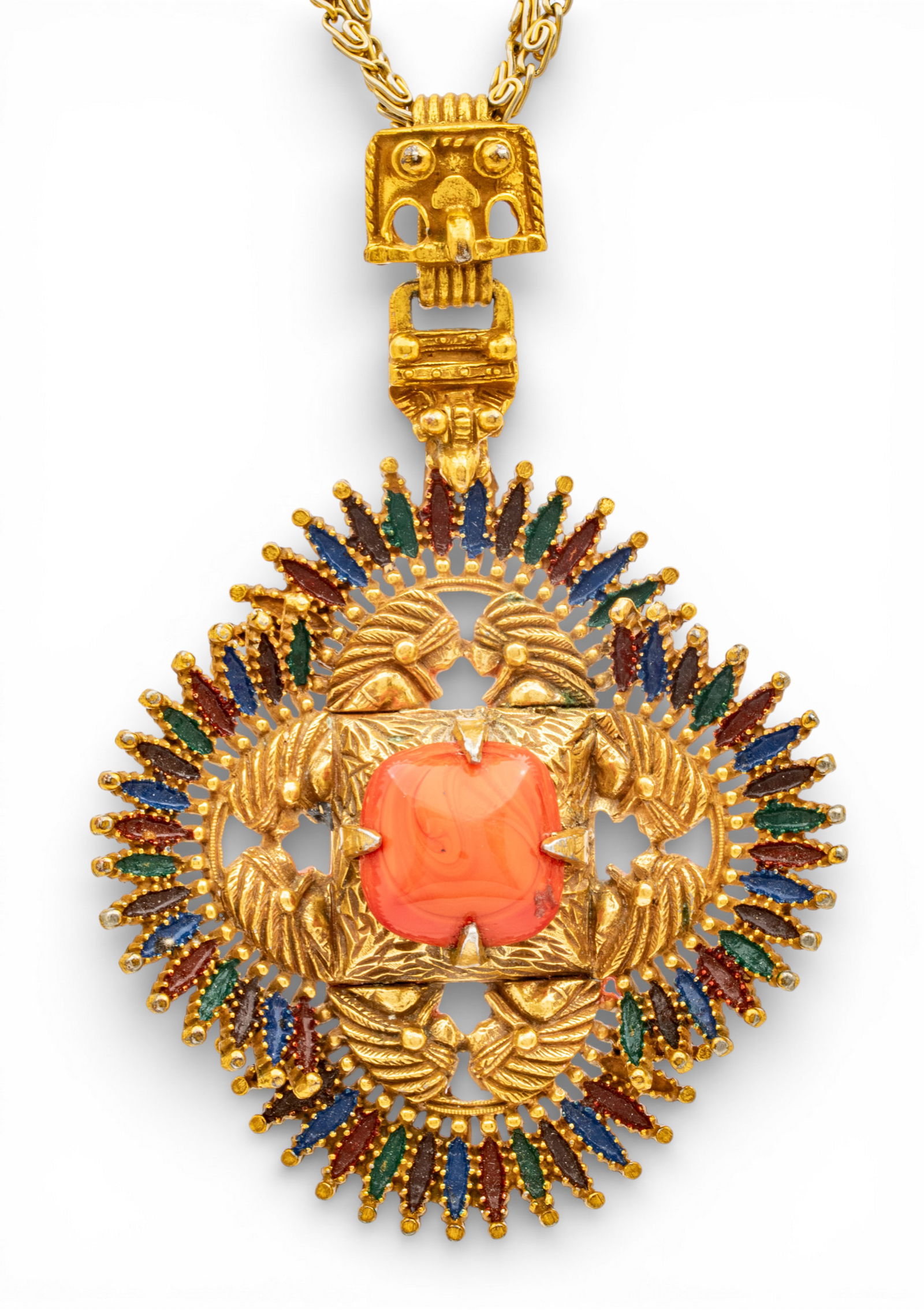 Castlecliff Costume Neck Chain with Pendant L 44" (1 of 6)