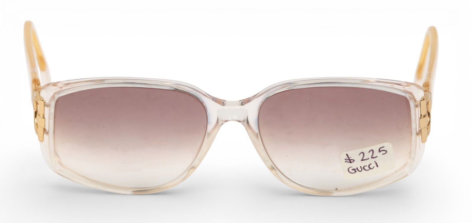 Gucci (Italian) 2168 Ladies Sunglasses, Ca. 1990, H 2" W 5.5" Depth 5" (1 of 7)