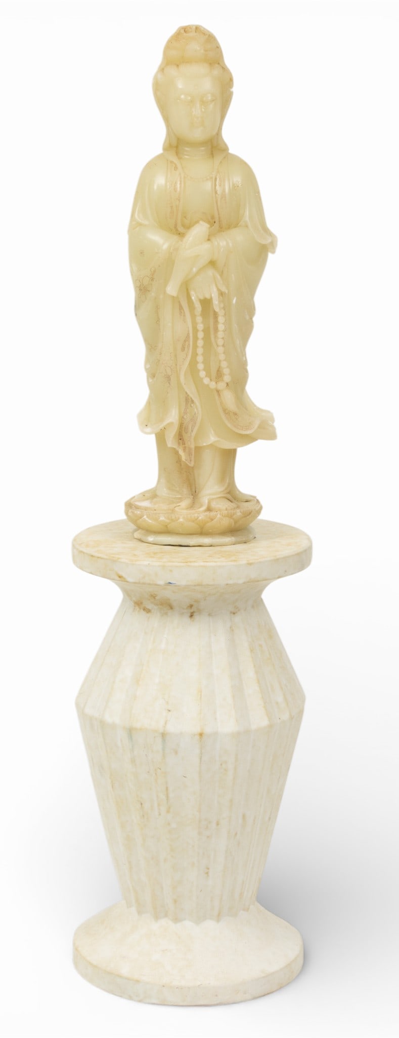 Chinese Carved Soapstone Quan Yin H 17.25" W 5.5" Depth 3.5" (1 of 5)