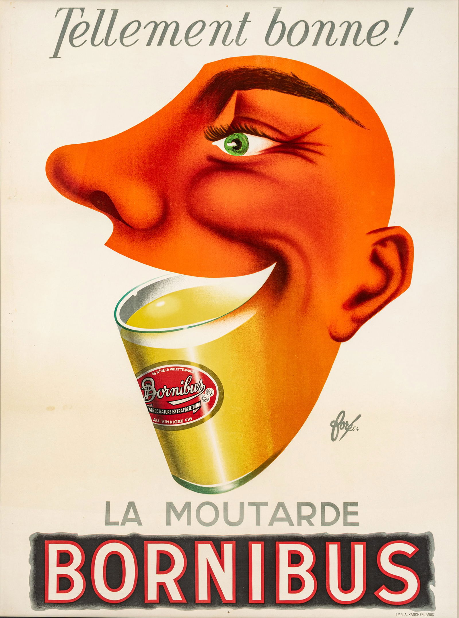 Philippe Fore (French, B. 1927) Lithographic Poster in Colors on Paper, Linen Backed, Ca. 1954, 'La (1 of 10)