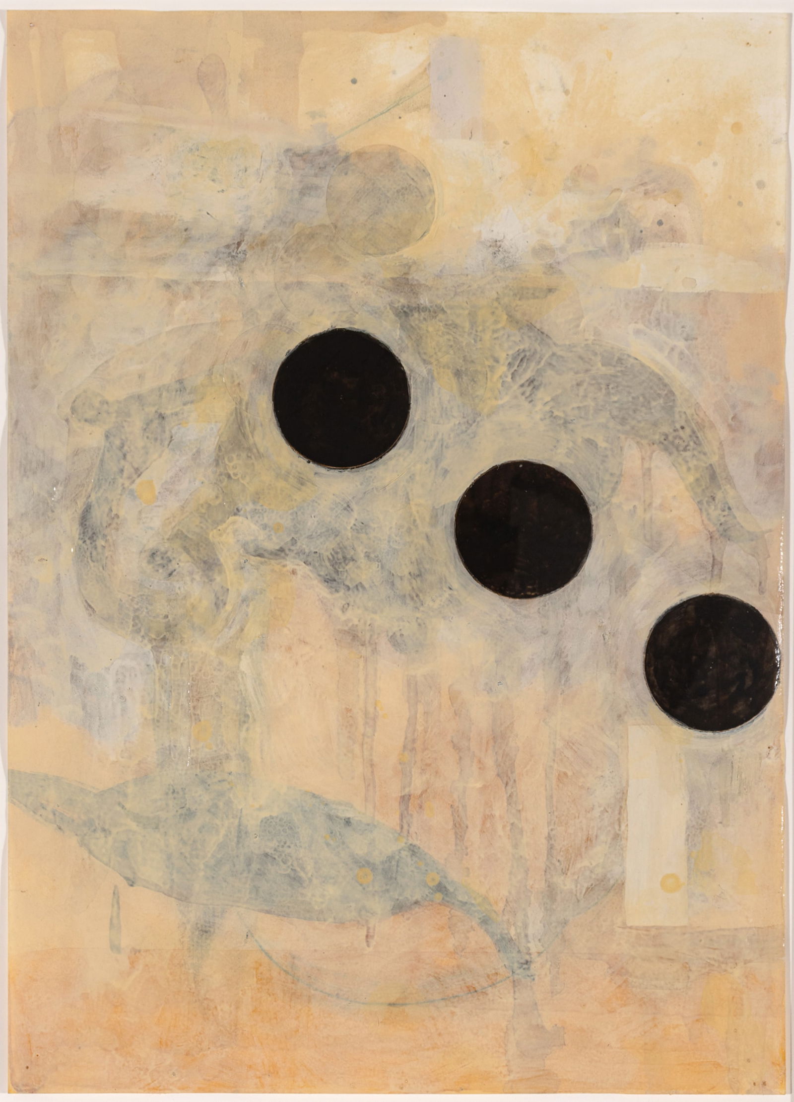 Scott Richter (American, B. 1943) Ink, Shellac and Collage on Paper 1992, 'Untitled', H 21.5" W (1 of 9)