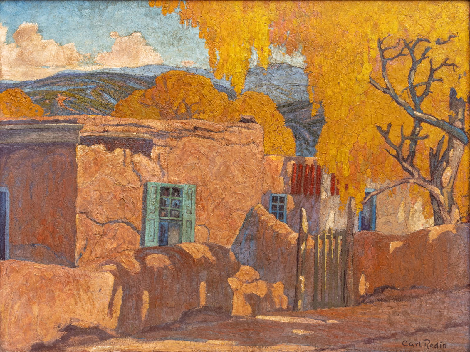 Carl Redin (American, 1892-1944) Oil on Artist Board H 17.75" W 23.75" Frame Size: H 23.9" W 29.75" (1 of 9)