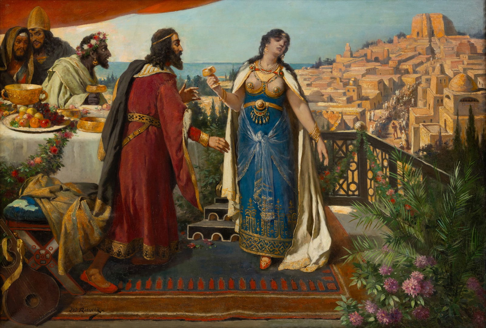 Joseph Léopold Ratinckx (Belgian, 1860-1937) Oil on Canvas H 26" W 38" Frame Size: H 34" W (1 of 6)