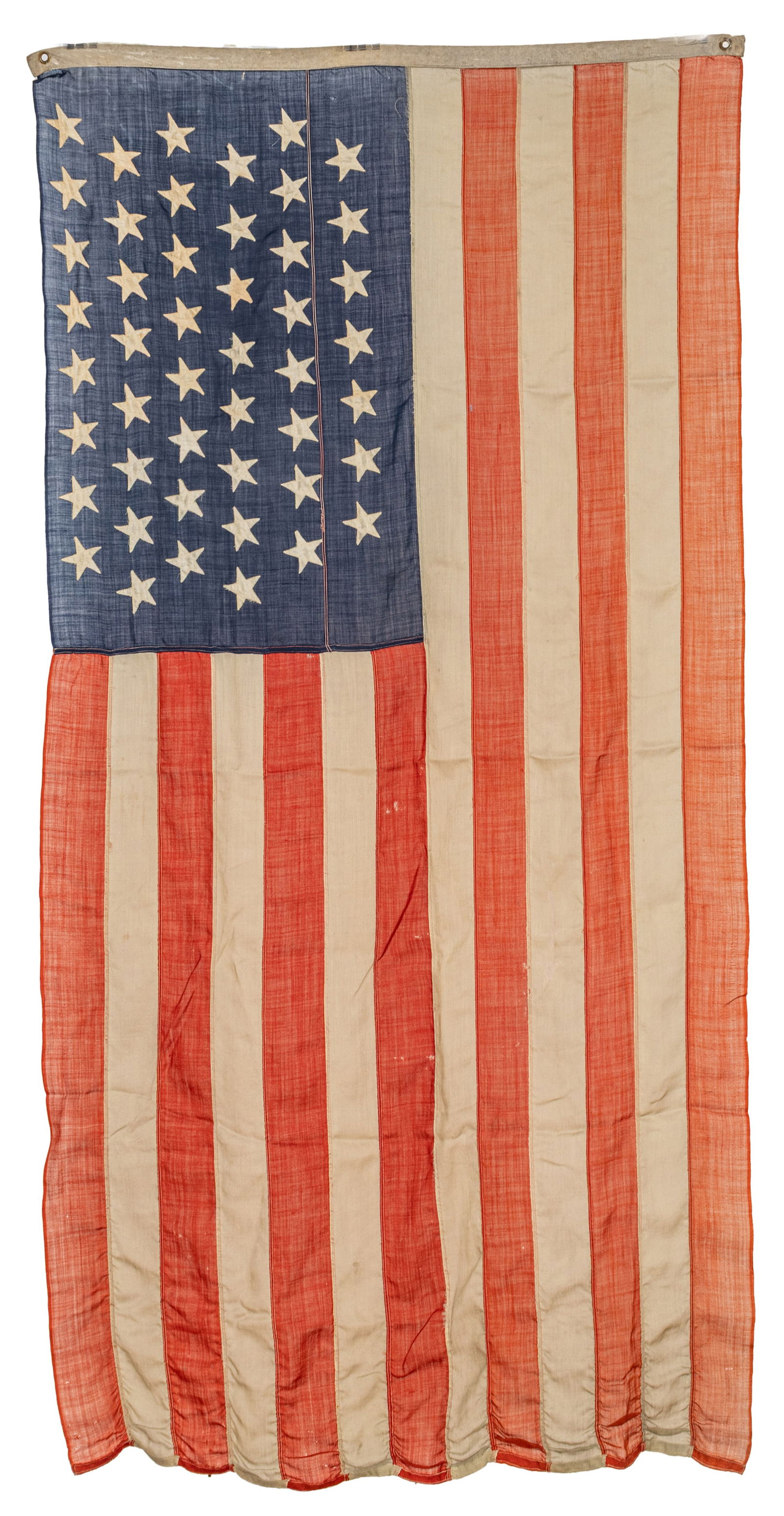 American 47 Star Worsted Wool and Cotton Flag, Ca. 1912, H 4' W 7' (1 of 9)