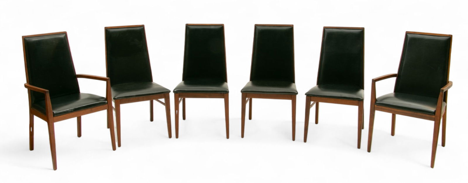 Merton Gershun, for Dillingham, MidCentury Modern Walnut Dining Chairs, Ca. 1960, H 37'' W 20'' 6 (1 of 6)
